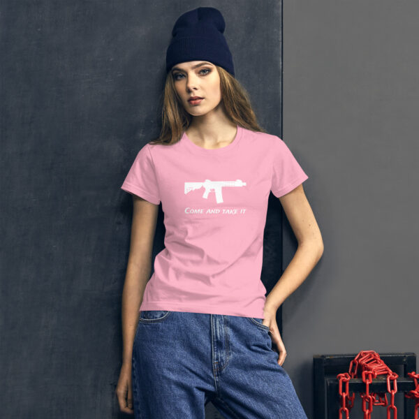 Come and take it AR Pink T-Shirt - Image 4