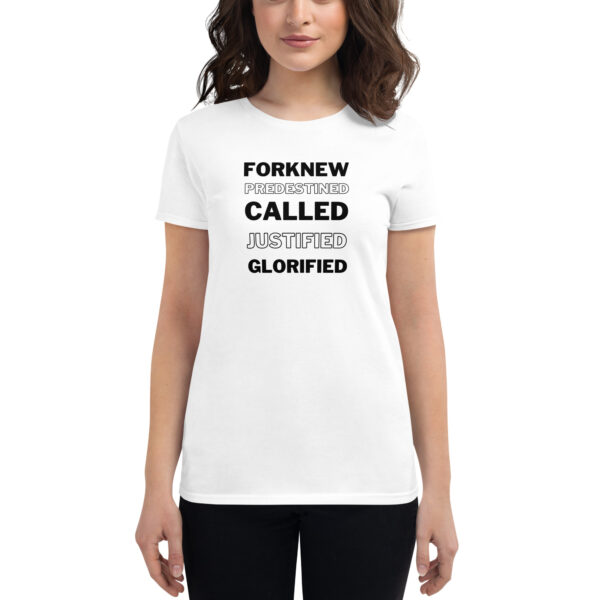 Forknew Predestined Called Justified Glorified T-Shirt - Image 3